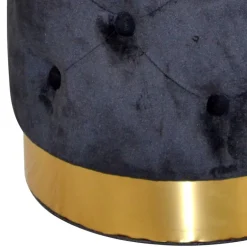 Wohnen Sitzhocker Truhe in Schwarz Samt - Natalia