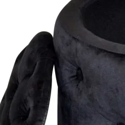 Wohnen Sitzhocker Truhe in Schwarz Samt - Natalia