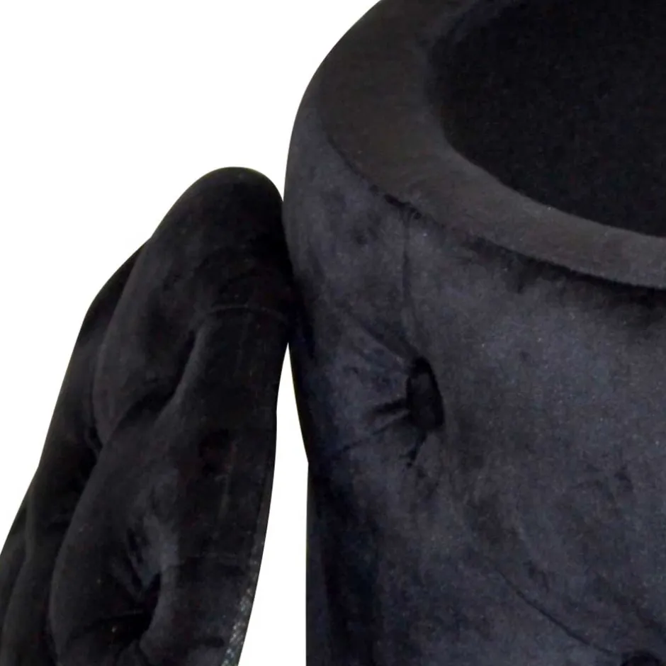 Wohnen Sitzhocker Truhe in Schwarz Samt - Natalia