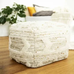 Wohnen Sitzwürfel in Cremeweiß - Jaitur