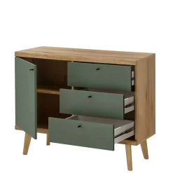 Skandi Anbauwand-Möbel in Graugrün - Oliva (vierteilig)^Wohnen Outlet