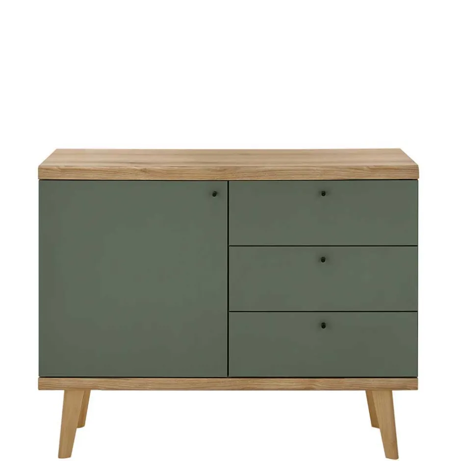 Skandi Anbauwand-Möbel in Graugrün - Oliva (vierteilig)^Wohnen Outlet