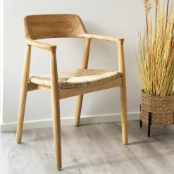 Wohnen Skandi Armlehnenstuhl aus Sungkai Holz - Tilli (2er Set)