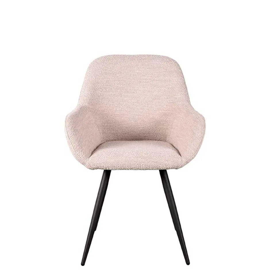 Skandi Armlehnenstuhl in Beigegrau Boucle - Olina (2er Set)^Wohnen