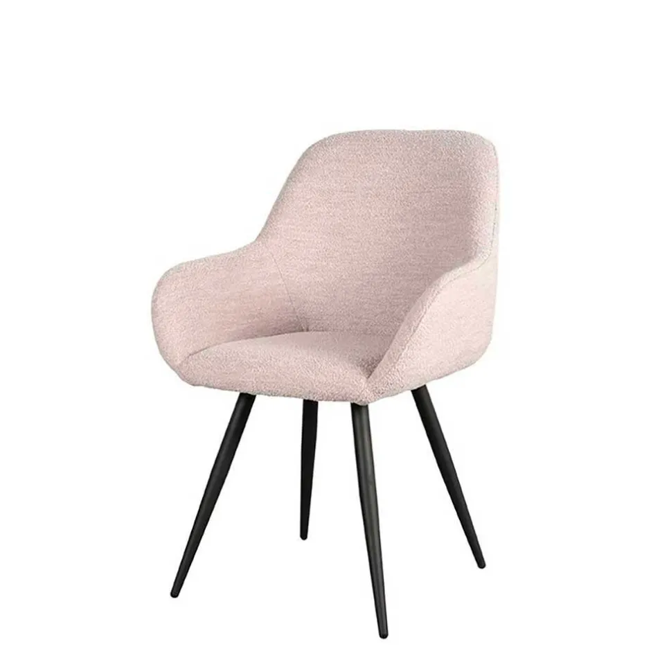 Skandi Armlehnenstuhl in Beigegrau Boucle - Olina (2er Set)^Wohnen