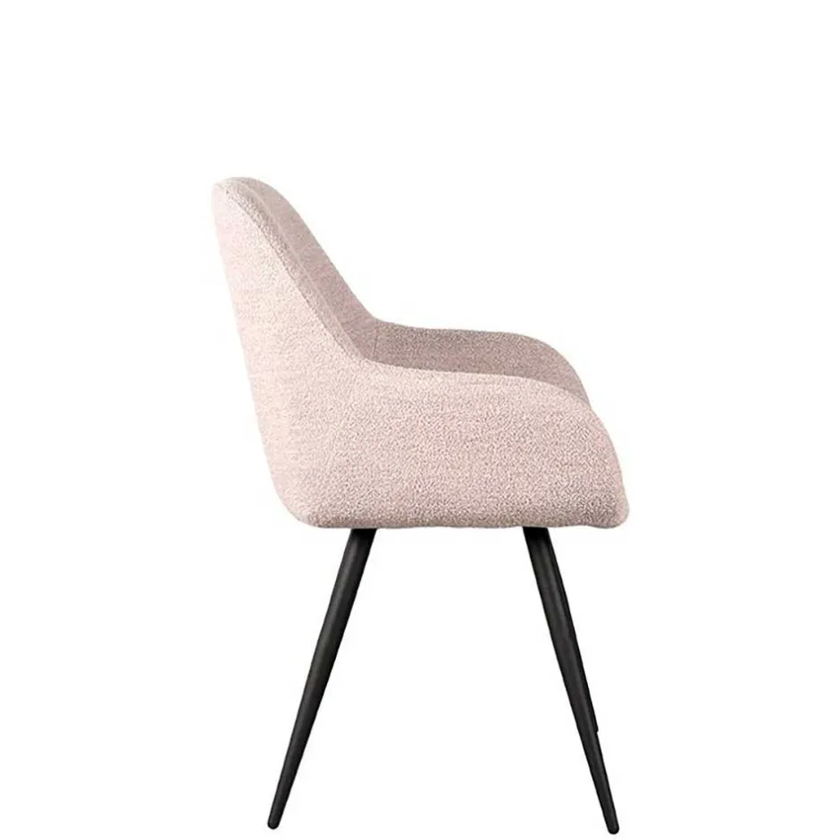 Skandi Armlehnenstuhl in Beigegrau Boucle - Olina (2er Set)^Wohnen