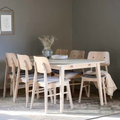 Wohnen Skandi Ausziehtisch & 6 Stühle - Pessoa I (siebenteilig)