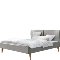 Skandi Bett in Grau mit Eiche Bianco - Potosia^Wohnen Hot