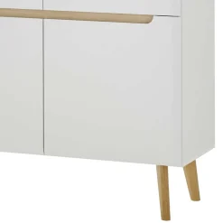 Wohnen Skandi Design Highboard in Weiß und Eiche - Ginko