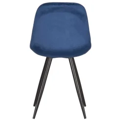 Wohnen Skandi Design Samtstuhl in Blau - Polar (2er Set)