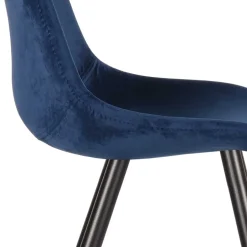 Wohnen Skandi Design Samtstuhl in Blau - Polar (2er Set)