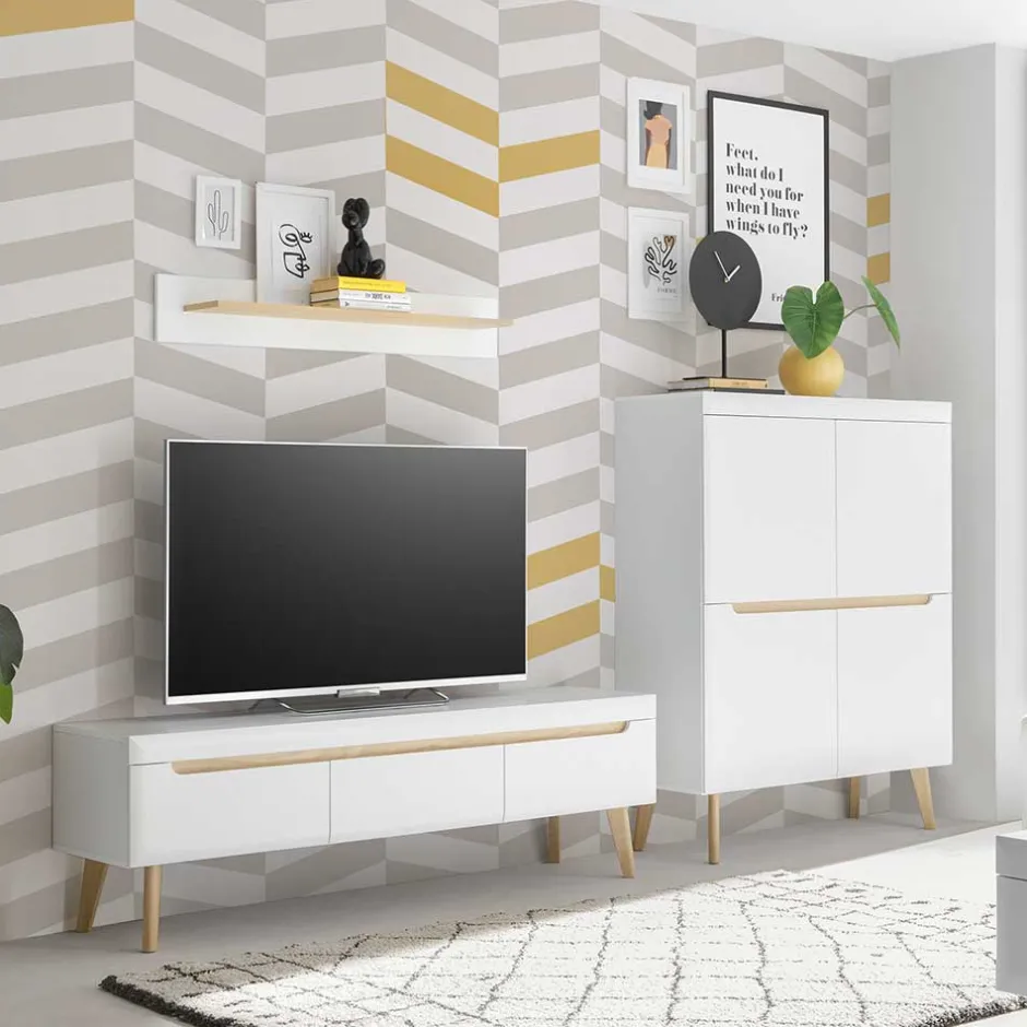 Skandi Design Wohnwand Möbel Set - Ginko (dreiteilig)^Wohnen