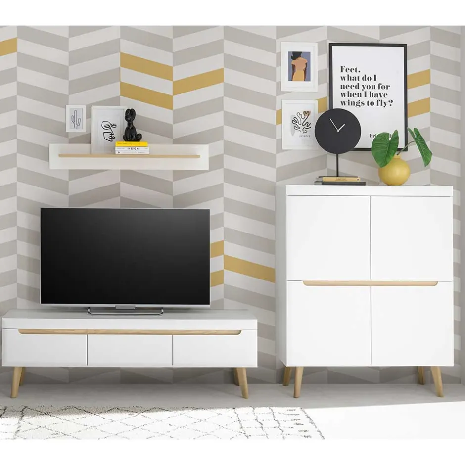 Skandi Design Wohnwand Möbel Set - Ginko (dreiteilig)^Wohnen