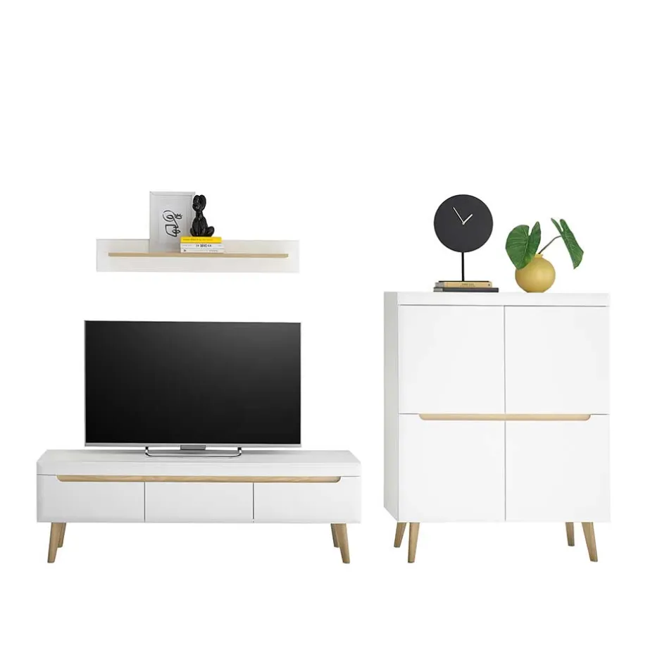 Skandi Design Wohnwand Möbel Set - Ginko (dreiteilig)^Wohnen