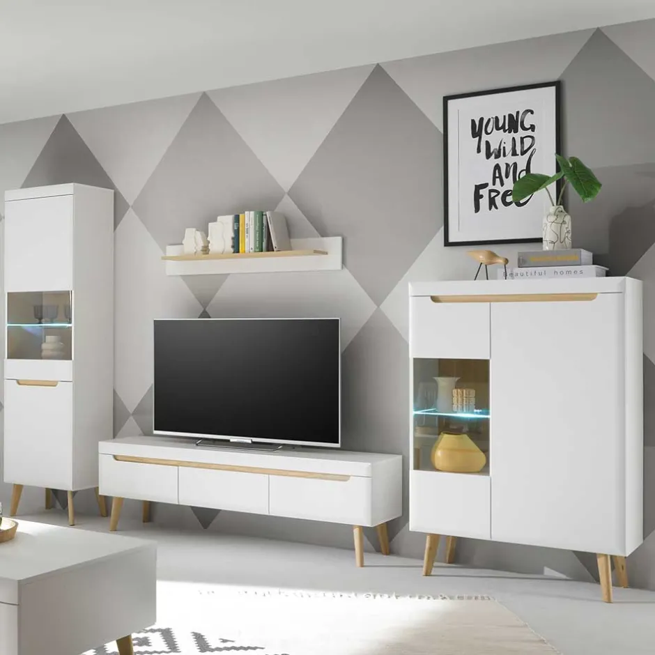 Skandi Designmöbel Wohnwand Set - Ginko (vierteilig)^Wohnen Best