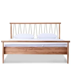 Wohnen Skandi Doppelbett aus Wildeiche Honig - Reymons