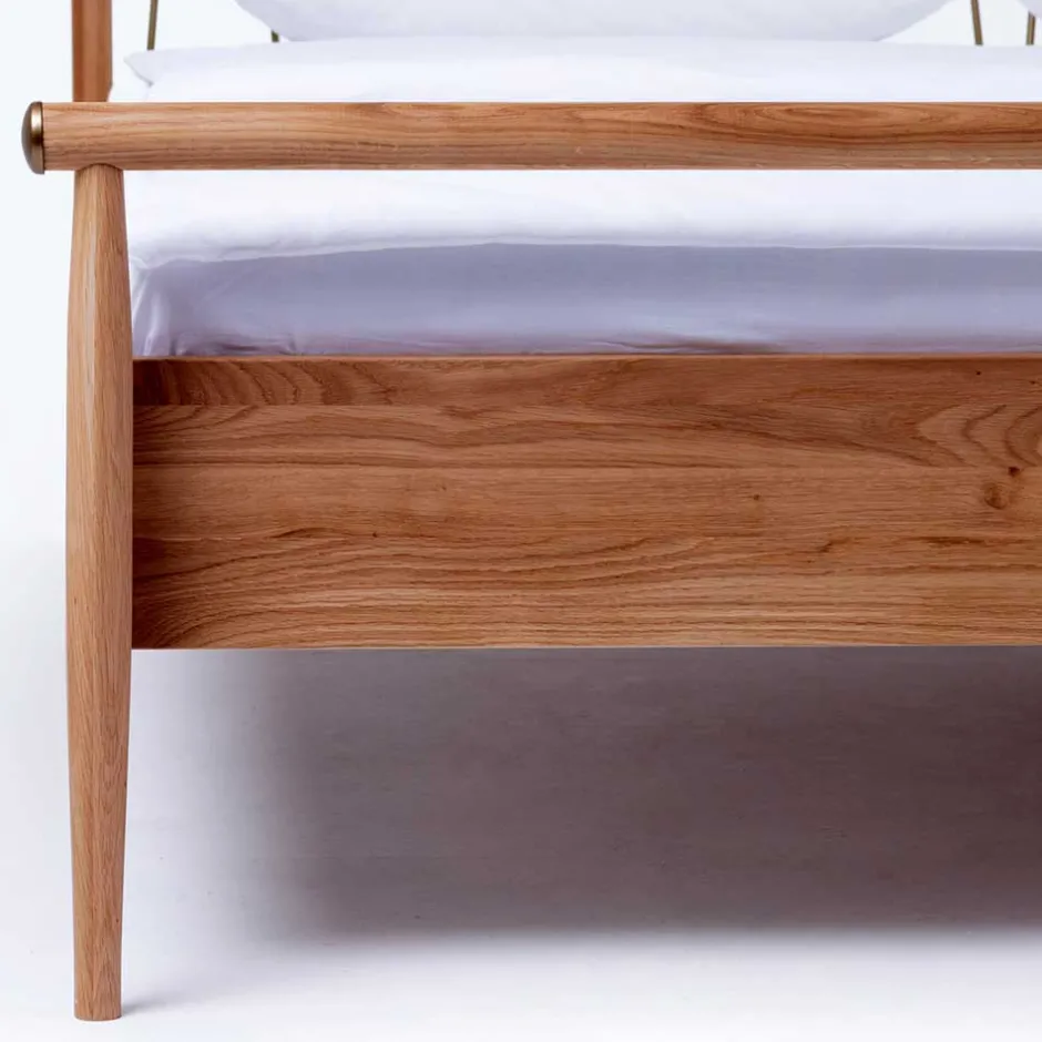 Wohnen Skandi Doppelbett aus Wildeiche Honig - Reymons