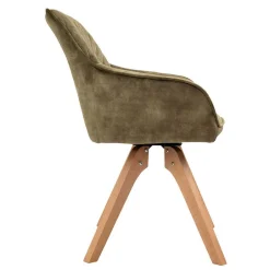 Wohnen Skandi Essgruppe mit Samtstühlen - Inizio (siebenteilig)