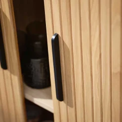 Wohnen Skandi Highboard oval mit Schiebetüren - Teorina