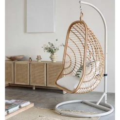 Wohnen Skandi Hängesessel aus Rattan Geflecht - Palencia