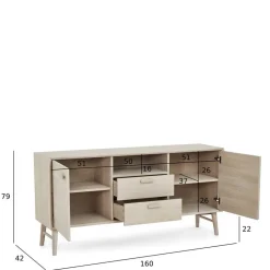 Skandi Kombi-Kommode in Eiche Weiß - Lametla^Wohnen Best