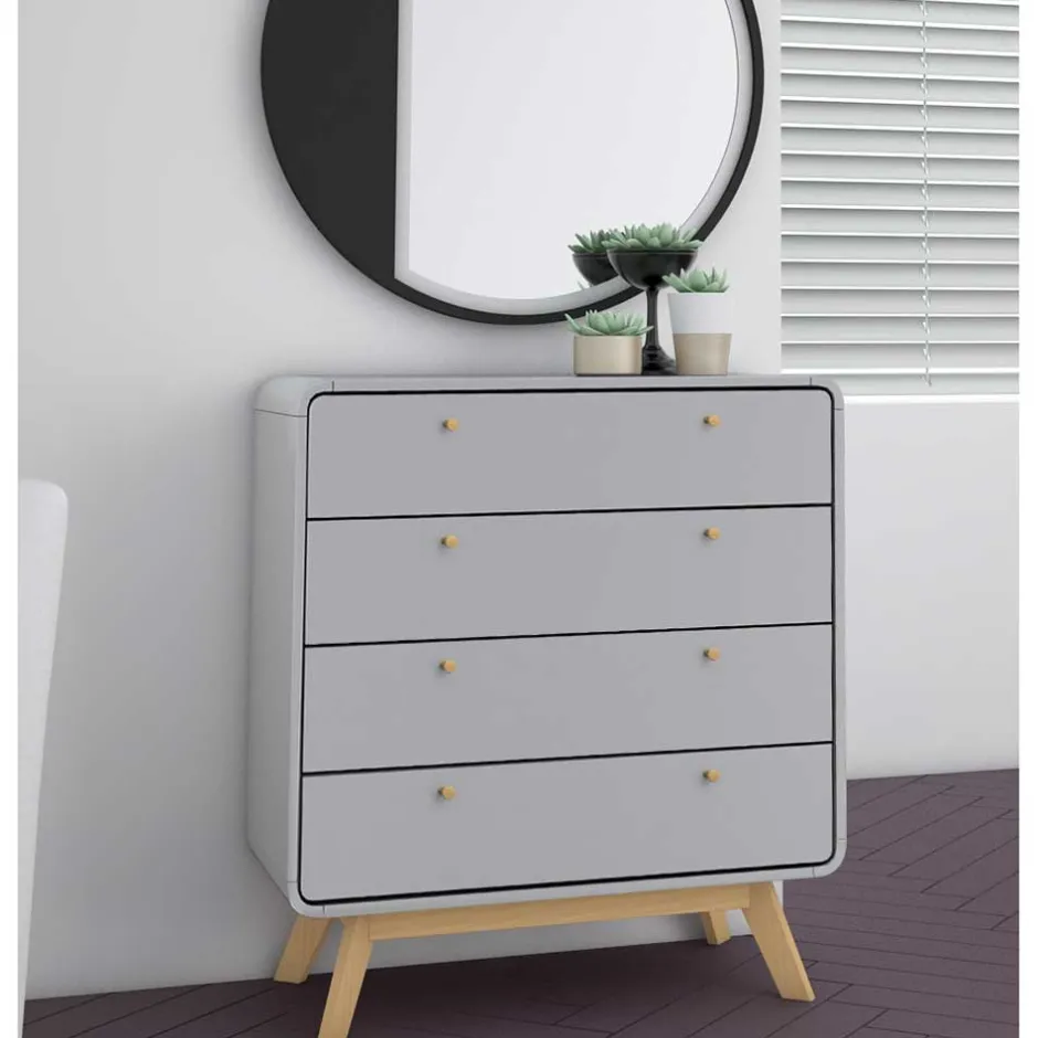 Skandi Kommode in Grau & Eiche - Wavan^Wohnen Online