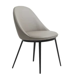 Wohnen Skandi Kunstlederstuhl in Taupe & Schwarz - Johns