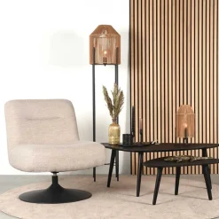 Skandi Loungesessel mit Tellerfuß Drehgestell - Haenja^Wohnen New