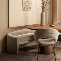 Skandi Polsterbank in Beige Strukturstoff - Greta^Wohnen Outlet