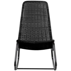 Wohnen Skandi Schaukelstuhl aus Kunstrattan in Schwarz - Vurgos