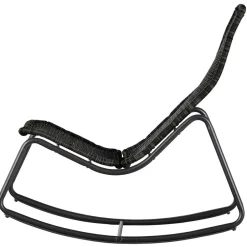 Wohnen Skandi Schaukelstuhl aus Kunstrattan in Schwarz - Vurgos