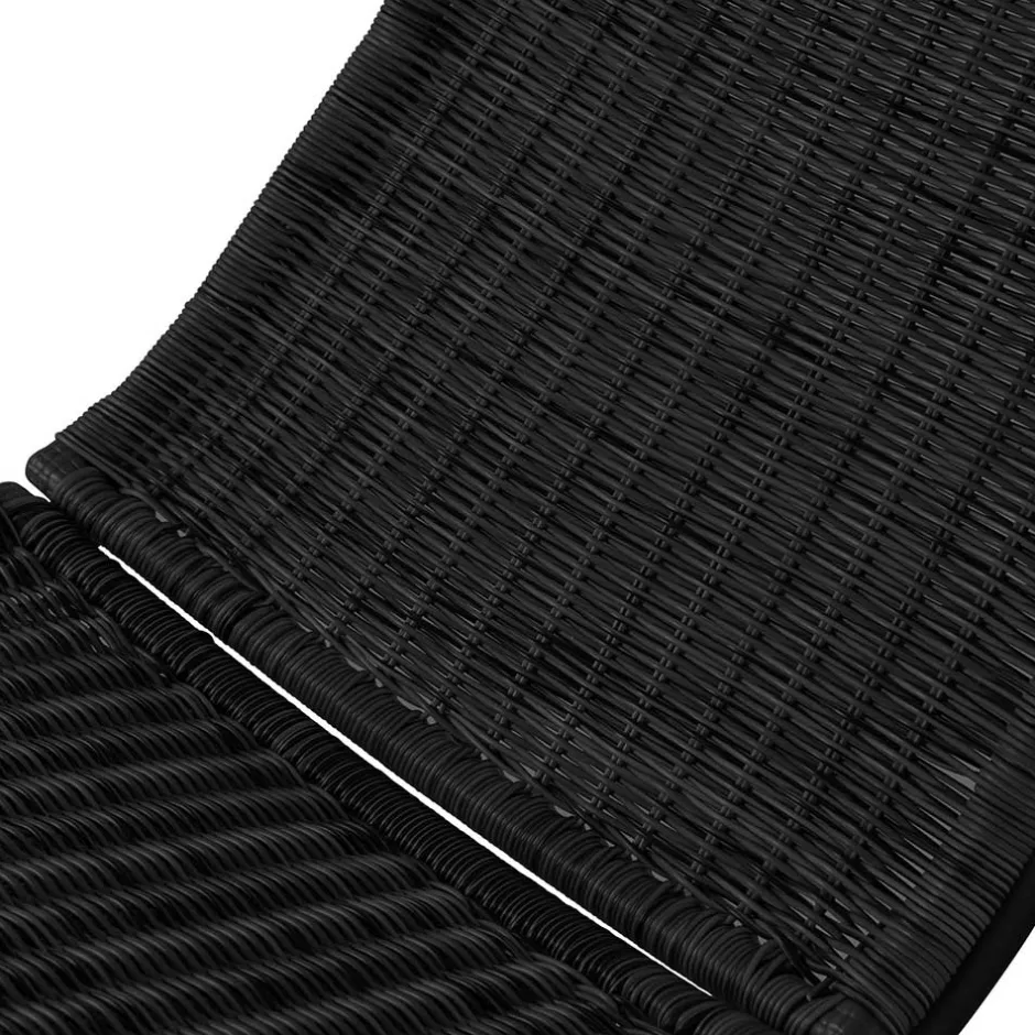 Wohnen Skandi Schaukelstuhl aus Kunstrattan in Schwarz - Vurgos