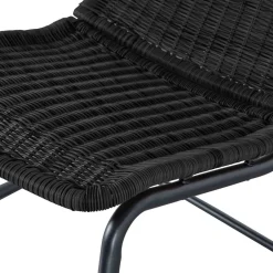 Wohnen Skandi Schaukelstuhl aus Kunstrattan in Schwarz - Vurgos