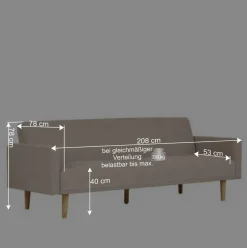 Skandi Schlafsofa in Beigegrau - Anhora^Wohnen Sale