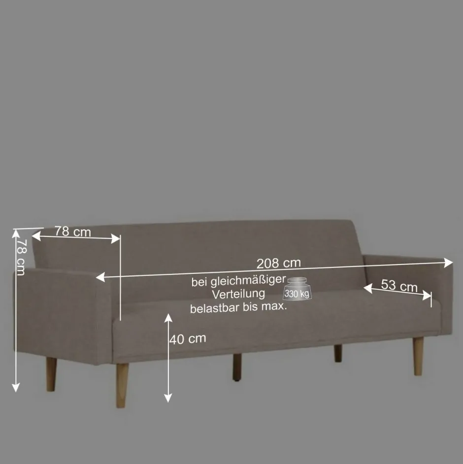 Skandi Schlafsofa in Beigegrau - Anhora^Wohnen Sale