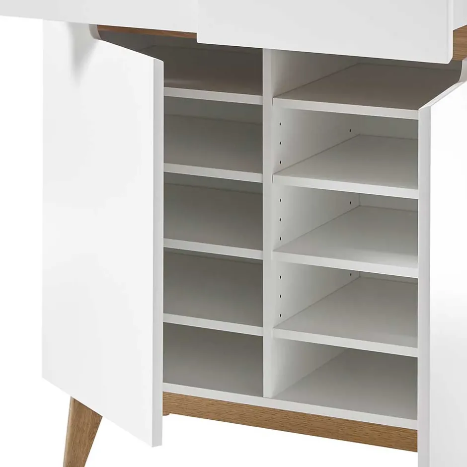 Skandi Schuhschrank in Weiß & Eiche - Blacingo^Wohnen