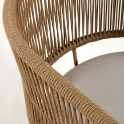 Wohnen Skandi Sessel aus Geflecht Kordel in Beige - Suvacol (2er Set)