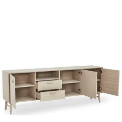 Wohnen Skandi Sideboard in Eiche Weiß - Lametla