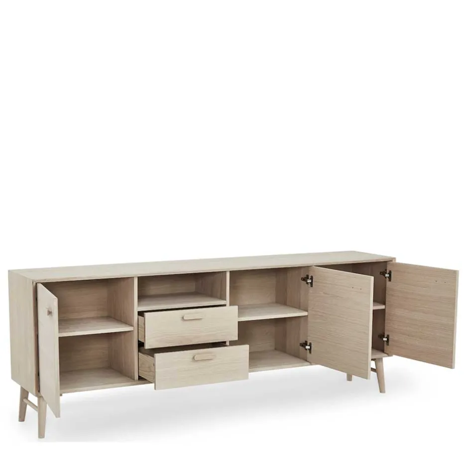 Wohnen Skandi Sideboard in Eiche Weiß - Lametla