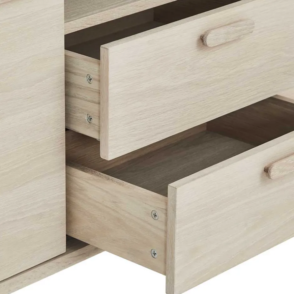 Wohnen Skandi Sideboard in Eiche Weiß - Lametla