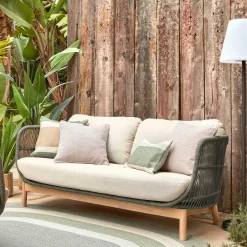 Wohnen Skandi Sofa aus Kordel in Dunkelgrün - Pluto