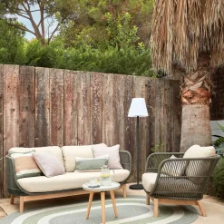 Wohnen Skandi Sofa aus Kordel in Dunkelgrün - Pluto