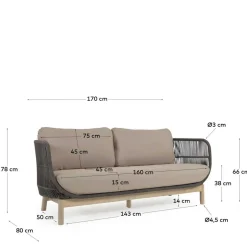 Wohnen Skandi Sofa aus Kordel in Dunkelgrün - Pluto