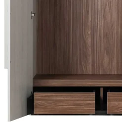 Wohnen Skandi 3-türiger Schlafzimmerschrank in Grau - Rochella