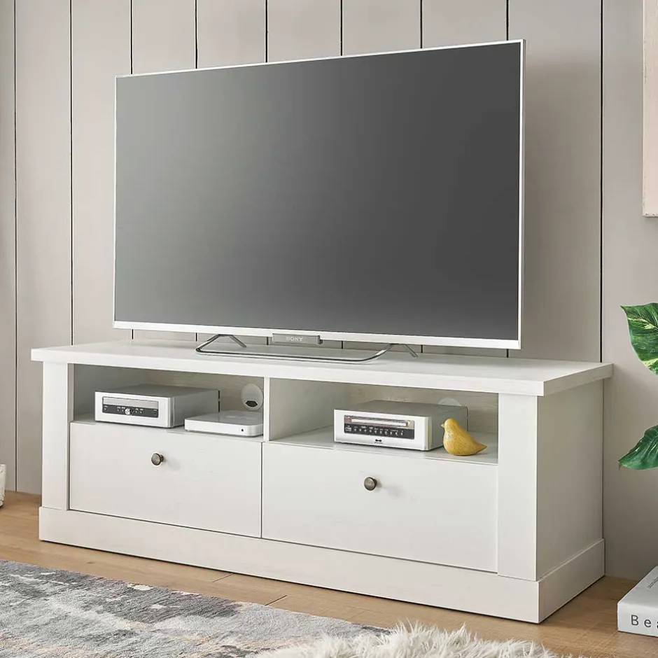 Skandi TV Board in weißer Holzoptik Pinie - Liancos^Wohnen