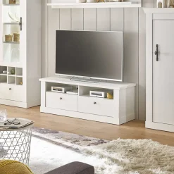 Skandi TV Board in weißer Holzoptik Pinie - Liancos^Wohnen