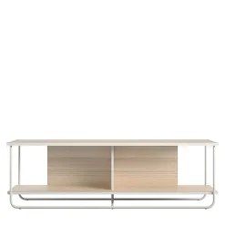 Wohnen Skandi TV Tisch in Weiß und Natur - Elmavirio