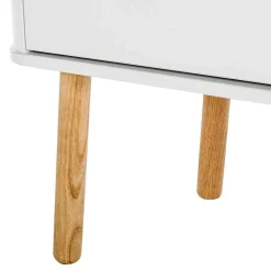 Skandi Vitrine in Weiß und Eiche Natur - Yarisis^Wohnen New