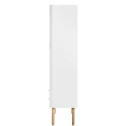 Skandi Vitrine in Weiß und Eiche Natur - Yarisis^Wohnen New