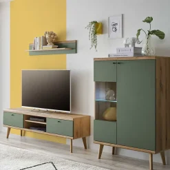 Wohnen Skandi Wohnzimmer Schränke & Wandboard - Oliva (dreiteilig)